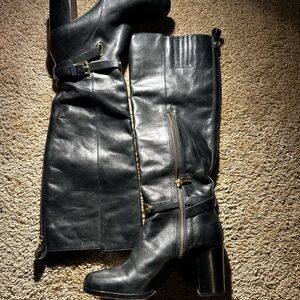 Michael Kors Black Leather Heeled Boots